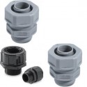 Screw connection for protective plastic hose