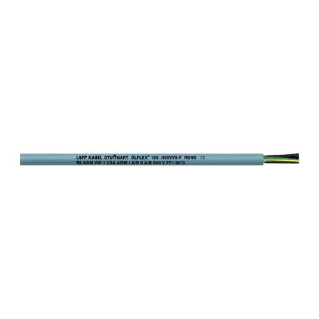 Lapp 0015405 ÖLFLEX 150 5G2,5 LAPP Oil resistant multi-standard cable with H05VV5-F and AWM approval
