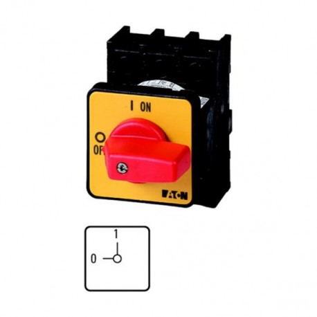 EATON - MOELLER P1-32/E-RT P1-32/E-RT 003197 Y7-3197 EATON ELECTRIC On-Off switch, 3 pole, 32 A, Emergency-Stop function, flush mounting