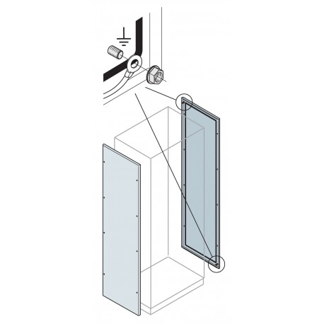Abb 1STQ005324B0000 N.2 BLIND SIDE PANELS 1600X300MM 7035