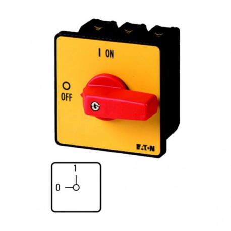 Eaton-moeller P3-100/E-RT Y7-7189 EATON ELECTRIC On-Off switch, 3 pole, 100 A, Emergency-Stop function, flush mount..