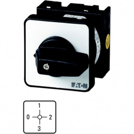 EATON - MOELLER T0-1-15110/E T0-1-15110/E 009172 Y7-9172 EATON ELECTRIC Series switches, Contacts: 2, 20 A, front plate: 0-1-2-3, 90 °, m..