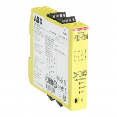 ABB 2TLA010052R0401 2TLA010052R0401 ABB Sentry SSR32P Safety Relay Push-In