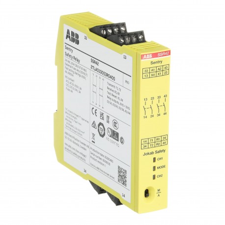 ABB 2TLA010053R0401 2TLA010053R0401 ABB Sentry SSR42P Push-In Safety Relay