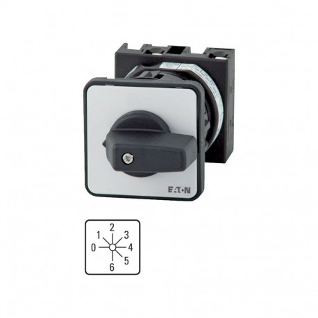 Eaton-moeller T0-3-145/EZ Y7-12309 EATON ELECTRIC Step switches, Contacts: 6, 20 A, front plate: 0-6, 45 °, maintai..