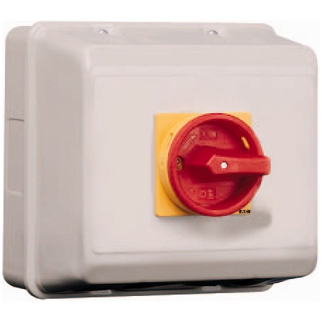 EATON - MOELLER P3-100/ST/SVB P3-100/ST/SVB 025520 EATON ELECTRIC Main switch, +steel enclosure, 3p, 100A, handle red yellow, lockable