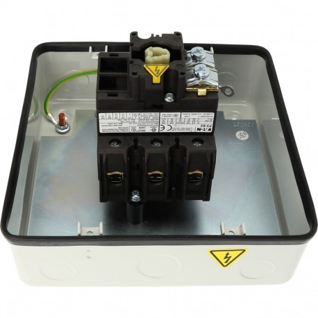 Eaton-moeller P3-63/ST/SVB EATON ELECTRIC Main switch, +steel enclosure, 3p, 63A, handle red yellow, lockable