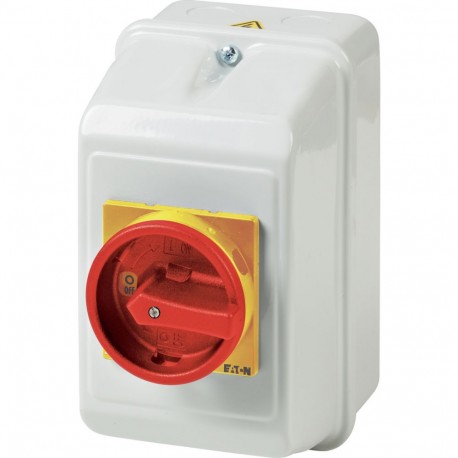EATON - MOELLER P1-32/ST/SVB P1-32/ST/SVB 025522 EATON ELECTRIC Main switch, +steel enclosure, 3p, 32A, handle red yellow, lockable