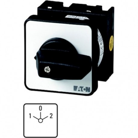 EATON - MOELLER T0-2-8400/E T0-2-8400/E 053079 Y7-53079 EATON ELECTRIC Reversing switches, Contacts: 4, 20 A, front plate: 1-0-2, 45 °, ..