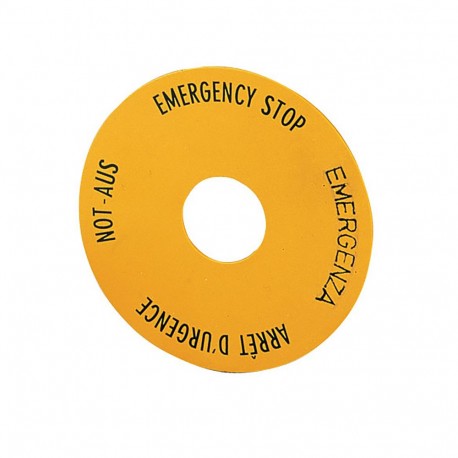 EATON - MOELLER SRT1 SRT1 058873 Y7-58873 EATON ELECTRIC Label, emergency switching off, yellow, blank, yellow