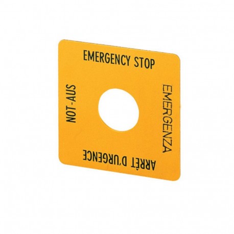 EATON - MOELLER SQT1 SQT1 058874 Y7-58874 EATON ELECTRIC Label, emergency switching off, yellow, blank, yellow