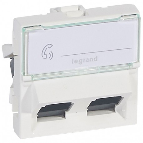Legrand 076504 MO-BASE RJ45 C6 UTP 2X45 2M BL