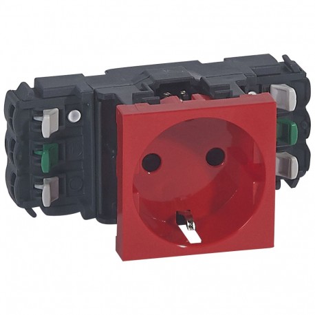 LEGRAND 077411 077411 LEGRAND MO-SOCKET 2P+T DLP SCH RED