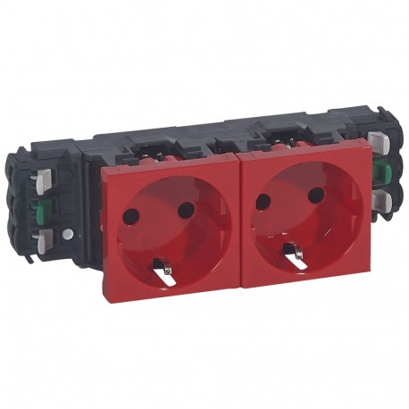 LEGRAND 077412 077412 LEGRAND MO-SOCKET 2X2P+T DLP SCH RED