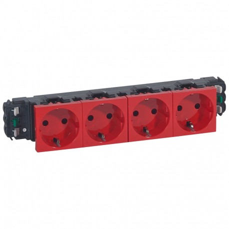 LEGRAND 077414 077414 LEGRAND MO-SOCKET 4X2P+T DLP SCH RED