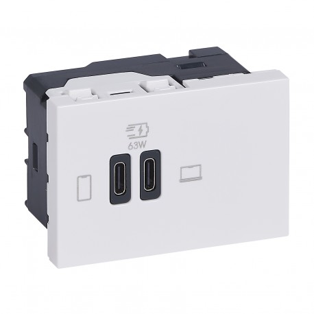 LEGRAND 077673L 077673L LEGRAND MO-2USB C+C 3M 63W BL
