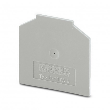 Phoenix contact D-OTTA 6 End cover, Length: 43.5 mm, Width: 1.5 mm, Color: gray