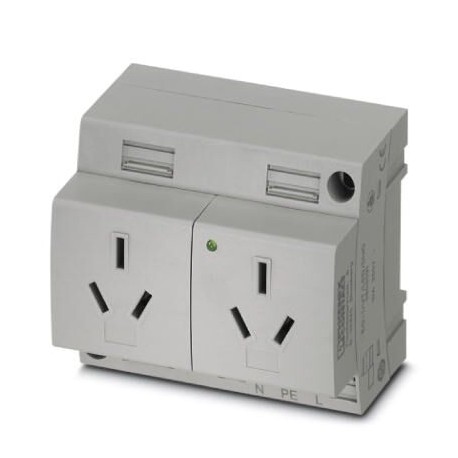Phoenix contact EO-I/UT/LED/DUO Double socket, Pin connector pattern type I, Screw connection, for C..