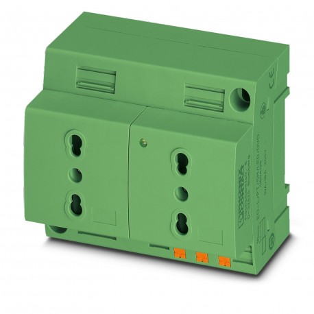 Phoenix contact EO-L/PT/SH/LED/DUO/GN Double socket, Pin connector pattern type L, Push-in spring co..