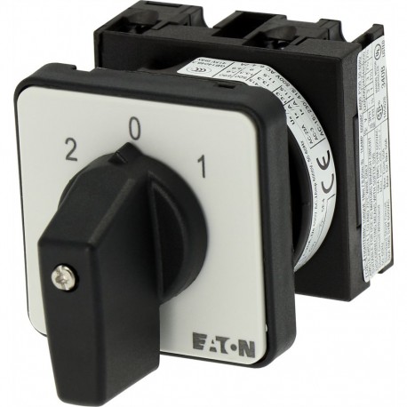 EATON - MOELLER T0-1-15421/E T0-1-15421/E 095806 Y7-95806 EATON ELECTRIC Changeoverswitches, Contacts: 2, 20 A, front plate: 2-0-1, 45 °,..