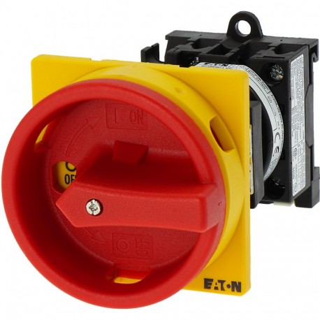 Eaton-moeller T0-1-102/V/SVB Y7-95824 EATON ELECTRIC Main switch, 2 pole, 20 A, Emergency-Stop function, 90 °, Lock..