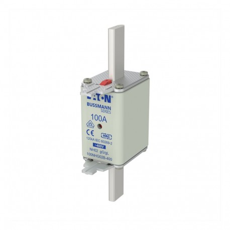 EATON - MOELLER NH FUSE 100A 400V GG/GL SIZE 02 NH FUSE 100A 400V GG/GL SIZE 02 100NHG02B-400 EATON ELECTRIC Fuse-link, LV, 100 A, AC 500 V, NH02, gL/gG, IE..