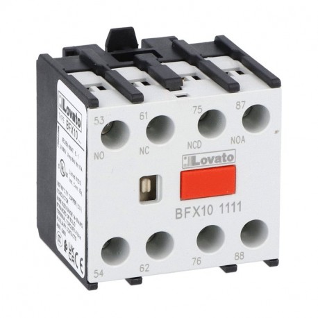 Lovato-electric BFX101111 LOVATO AUXILIARY CONTACT WITH FRONT CENTRE MOUNTING. SCREW TERMINALS, FOR BF SERIES CONTACTORS, 1N..