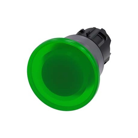 Siemens 3SU1031-1BA30-0AA0 Illuminated mushroom pushbutton, 22 mm, round, plastic with metal front ring, yel..