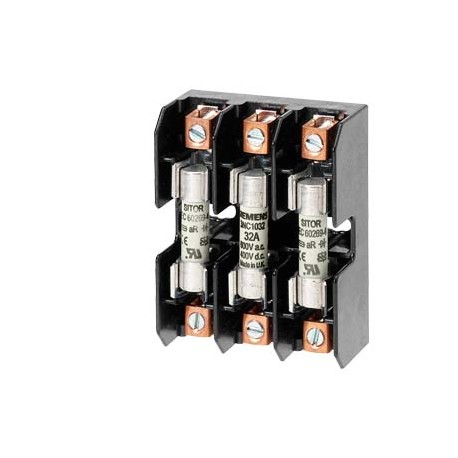 Siemens 3NC1038-2 SENTRON, cylindrical fuse holder, 10x38 mm, 2-pole, In: 30 A, Un AC: 600 V, Flat version