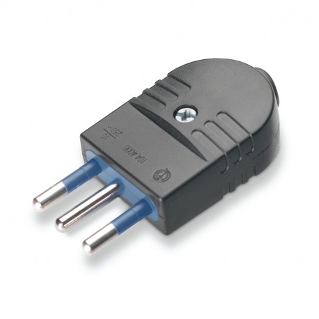 Scame 104.4001/N PLUG 2P+E 10A BLACK "AZZURRA"