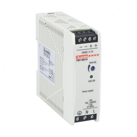 Lovato-electric PSE105024 LOVATO DIN 1PH POWER SUPPLY 50W 100-240VAC 24VD