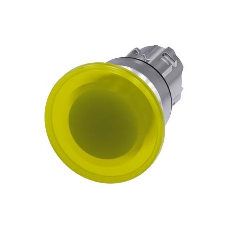 Siemens 3SU1051-1BD30-0AA0 Illuminated mushroom pushbutton, 22 mm, round, metal, shiny, yellow, 40 mm, momen..