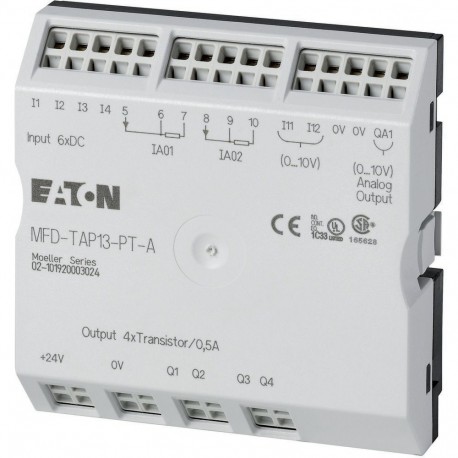 Eaton-moeller MFD-TAP13-PT-A 0004519717 EATON ELECTRIC I/O module with temperature measuring, range A, 6DI(2AI), 2I..