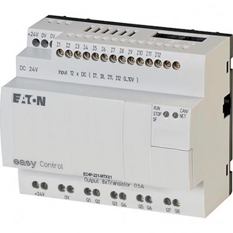 Eaton-moeller EC4P-221-MTXX1 0004519733 EATON ELECTRIC Compact PLC, 24 V DC, 12DI(of 4AI), 8DO(T), CAN