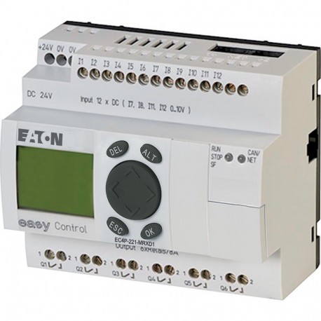 Eaton-moeller EC4P-221-MRXD1 0004519730 EATON ELECTRIC Compact PLC, 24 V DC, 12DI(of 4AI), 6DO(R), CAN, display
