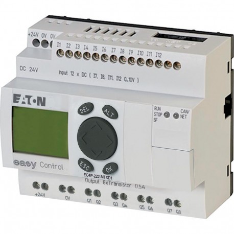 Eaton-moeller EC4P-222-MTXD1 0004519744 EATON ELECTRIC Compact PLC, 24 V DC, 12DI(of 4AI), 8DO(T), ethernet, CAN, d..