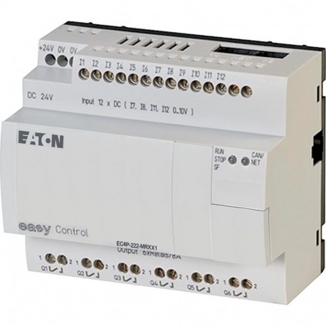 Eaton-moeller EC4P-222-MRXX1 0004519743 EATON ELECTRIC Compact PLC, 24 V DC, 12DI(of 4AI), 6DO(R), ethernet, CAN