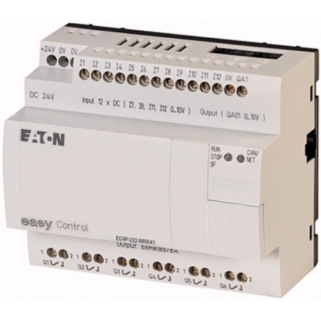 Eaton-moeller EC4P-222-MRAX1 0004519739 EATON ELECTRIC Compact PLC, 24 V DC, 12DI(of 4AI), 6DO(R), 1AO, ethernet, C..