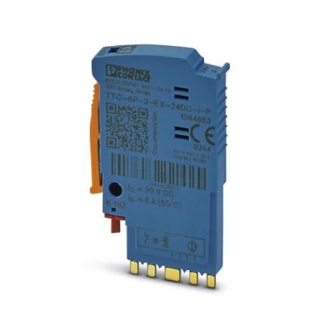 Phoenix contact TTC-6P-3-EX-24DC-I-P Surge protection plug with integrated status indicator on the m..
