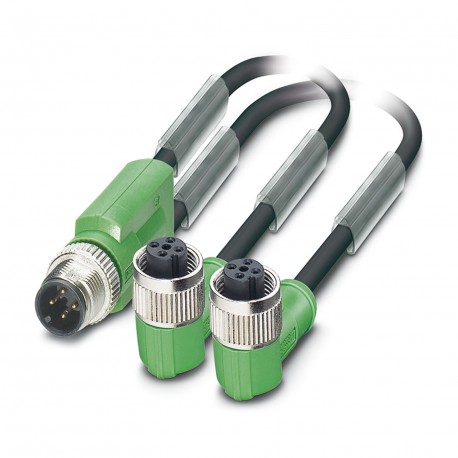 Phoenix contact SAC-3P-M12Y/2X0,3-PUR/M12FR Sensor/actuator cable SAC-3P-M12Y/2X0,3-PUR/M12FR 1077308