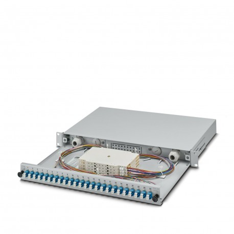 Phoenix contact FOC-SB-FR19:1U-LCD24-OS2 BK 19" splice box, black, 1 RU, fully pre-assembled ready t..