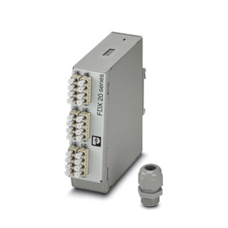 Phoenix contact FOC-FDX20-PP-LCQ6-OM4-PT9 A05 DIN rail splice box, fully mounted ready to splice, fo..