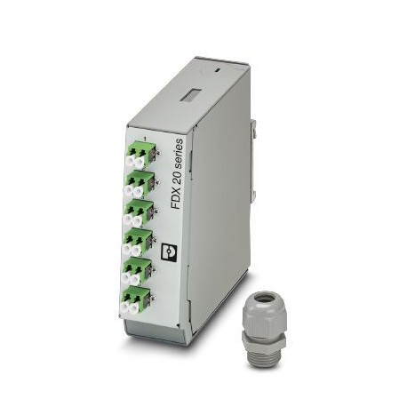 Phoenix contact FOC-FDX20-PP-LCD6-OSA-PT9 DIN rail splice box, fully mounted ready to splice, for 6x..