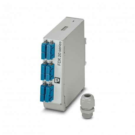 Phoenix contact FOC-FDX20-PP-SCD6-SM DIN rail splice box, without pigtails, for 6x SC duplex