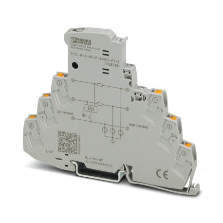 Phoenix contact TTC-6-3-HF-F-24AC-PT-I Surge protection with integrated status indicator for three s..