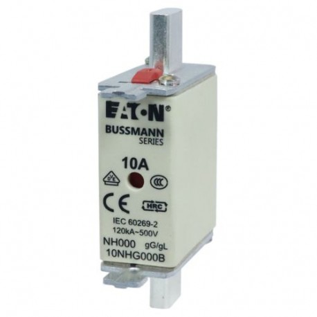 EATON - MOELLER NH FUSE 10A 500V SIZE 000 GG MGL NH FUSE 10A 500V SIZE 000 GG MGL 10NHG000B EATON ELECTRIC cartridge fuse, BT, 10 a, AC 500 V, NH000, gL/gG, ..