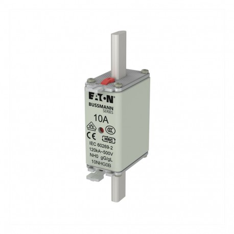 EATON - MOELLER NH FUSE 10A 500V GG/GL SIZE 0 NH FUSE 10A 500V GG/GL SIZE 0 10NHG0B EATON ELECTRIC cartridge fuse, BT 10 a, AC 500 V, NH0, gL/gG, IEC, ind..
