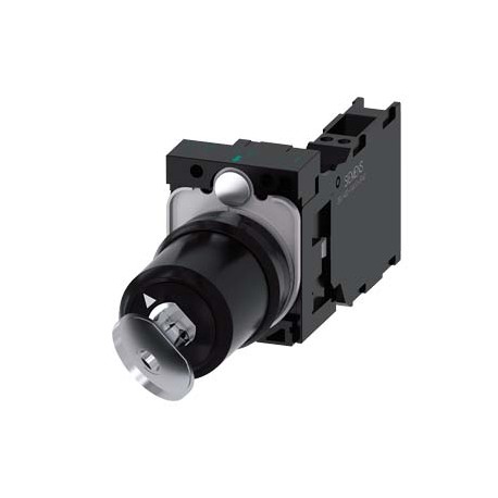 SIEMENS 3SU1100-5BF11-3FA0 3SU1100-5BF11-3FA0 SIEMENS Siemens keyswitch, C, 22 mm, round, plastic, lock number S-10-CG, with 2 keys, 2 ..