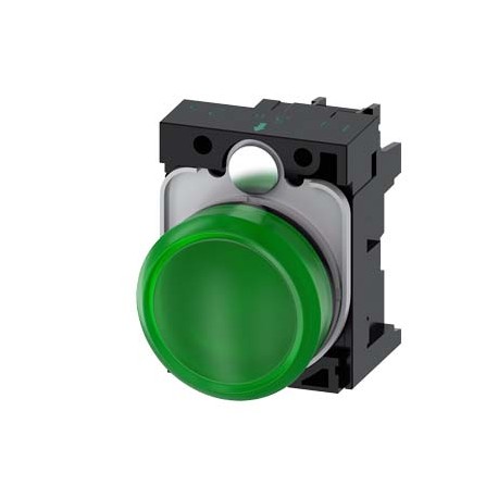 SIEMENS 3SU1102-6AA60-3AA0 3SU1102-6AA60-3AA0 SIEMENS Indicator lights, 22 mm, round, plastic, white, lens, smooth, with holder, LED mo..