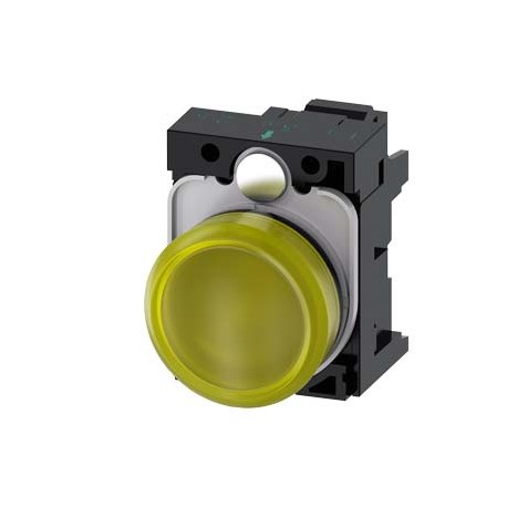 Siemens 3SU1103-6AA70-1AA0 Indicator lights, 22 mm, round, plastic, clear, lens, smooth, with holder, LED mo..